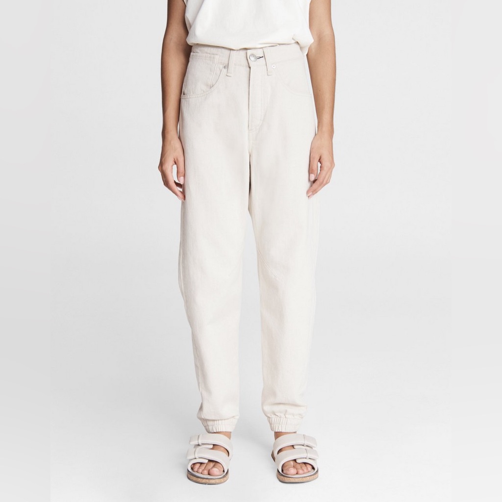 Rag & Bone Hemp Cotton Jogger Pants Size 25 Cream Natural High Rise